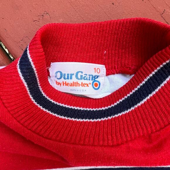 Vintage Healthtex Mockneck Football Number 12 T Shirt Jersey Baby Tee Yth 10 - Picture 2 of 10